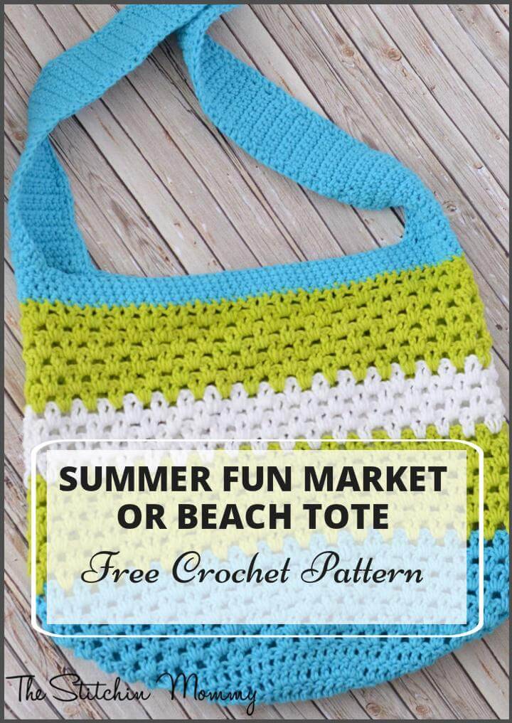 Summer Fun Market or Beach Tote Free Crochet Pattern